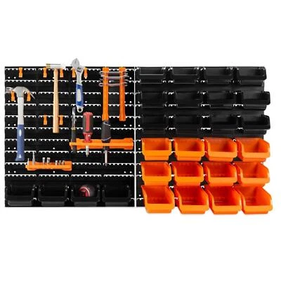 GR8 HOME Wall Mount 44 Pcs Tool Peg Board Set Garage Storage Bin Workshop Rack Organiser