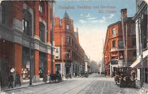 c.1910 Nanchino e Szechuen Rd. Cartolina Angolo Shanghai Cina - Foto 1 di 2