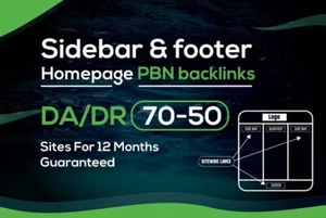 80 DA50 - DA70 Homepage PBN Backlinks (permanent auf Fußzeile & Seitenleisten platziert) - Bild 1 von 1