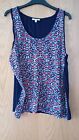Reiss Navy Red Multicolour Print Cami Top Blouse Size L
