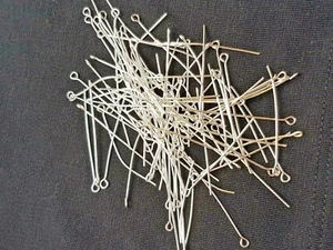 350 x40 mm Augenstifte versilbert Schmuckherstellung Fundstücke KOSTENLOS UK P + P - Bild 1 von 5
