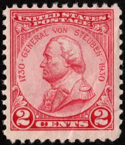US Stamp Scott # 689 Mint - 2 Cents Carmine Rose Baron von Steuben Commemorative - Picture 1 of 1
