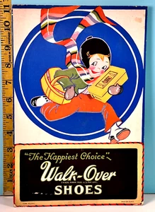 1920's Walk-Over Shoes The Happiest Choice Wolf Advertising NY Stand-Up Ad - Picture 1 of 5