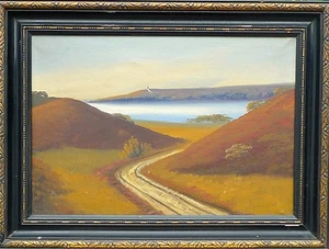 AMPLIO PAISAJE DE BREZO EN LA COSTA DEL MAR ORIENTAL / PINTURA AL ÓLEO ALREDEDOR DE 1900 >>MARCO DE LACA - Imagen 1 de 7