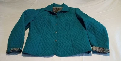 Chaqueta acolchada grande azul azulado Kim Rogers Signature 100 % poliéster para mujer  Foto 1 de 4