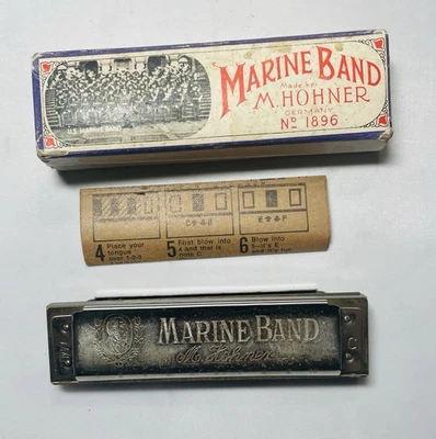Armónica M. Hohner Marine Band No. 1896 - A440, llave de G - Alemania - caja original Foto 1 de 4
