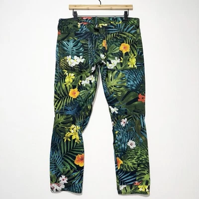 G Star Raw Elwood Pharrell Williams 3D Tapered Mens 33x30 Tropical Floral Pant - Image 1 of 4