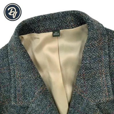 Mens 46 R Orvis Green Speckled Windowpane Heavy Knit Tweed Patch Pocket Blazer - Image 1 of 4