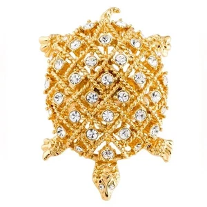 RIESIG! Kate Spade New York "Seesternglas" Größe 6 Gold Schildkröte klar cz Stein Ring Neu mit Etikett - Bild 1 von 16