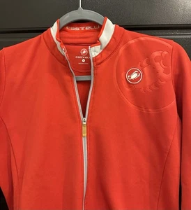 Men Castelli Scorpion Full Zip Cycling Jacket Medium Red Fleece Line Rear Pocket - Picture 1 of 4