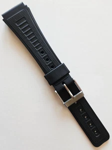 18mm - Black Rubber Watch Band / Water Resist - Silver Stainless/Steel Buckle) - Picture 1 of 3
