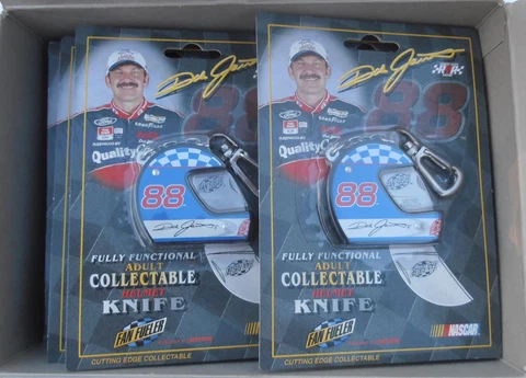 Dale Jarret #88, Jeff Gordon #24 Collectible Helmet Key Chain Knives - Box of 12 Cover
