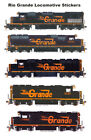 Rio Grande Speed Lettered Locomotives 5 individual Stickers Andy Fletcher