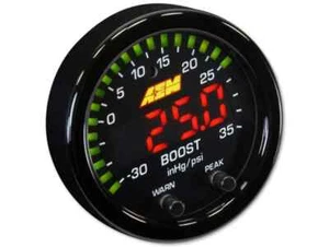 AEM Boost Gauge 30-0306 X-Series Boost Pressure Gauge -30inHg ~ 35PSI / 1~2.5BAR - Picture 1 of 4