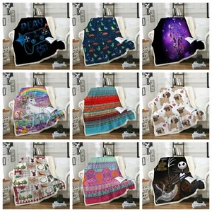 Indian Boho Soft Warm Blanket Sofa Chair Bedding Fleece Throw Rugs Single Double - Picture 1 of 44
