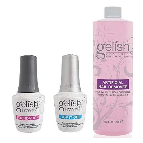 Gelish Dynamic Duo Base y Sellador Top It Off + Removedor de Esmalte en Gel Remojo 3 piezas Foto 1 de 1