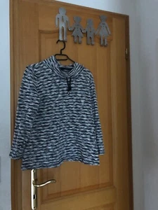 Damen Pullover schwarz grau weiß gestreift Größe M gebraucht - Bild 1 von 5
