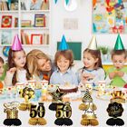 8 PCS Vintage Honeycomb Centerpieces Black Gold Table Sign  Birthday Celebrating