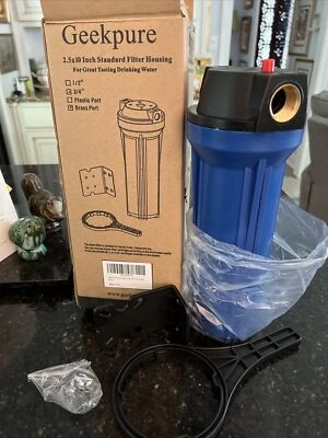 Geekpure 10 Inch Whole House Water Filter Housing 1"NPT Fit 4.5" x 10" BB Filter - Image 1 of 4