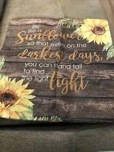 Pillow Covers 19 x 19 inch Rustic Sunflower Linen 2 pieces Home/Sunflower New - Picture 1 of 6