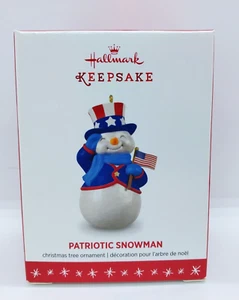 Hallmark Keepsake Christmas Ornament Patriotic Snowman 2016 American Flag NOS - Picture 1 of 6