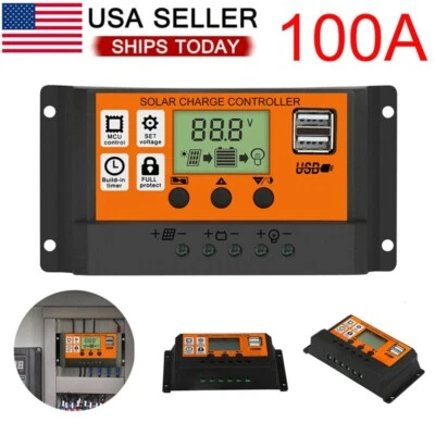 MPPT 100A Solar Charge Controller PV Regulator For Lifepo4 Lithium Lead Acid Gel
