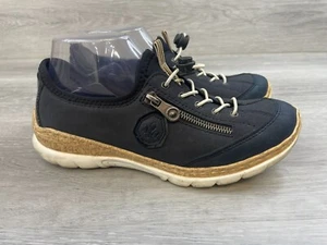 Rieker Nikita Damen Sneaker 8,5 schwarz Leder orthopädische Fußgewölbe Komfortschuhe - Bild 1 von 10