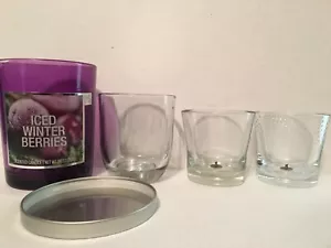 Glass Candle Jars Purple Clear Lot Of 4 - Picture 1 of 4