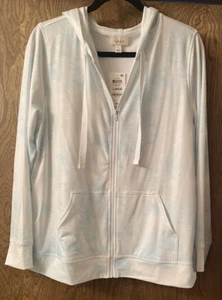 NWT STYLE & CO WOMEN'S LARGE FULL ZIP TIE DIE LIGHTWEIGHT HOODIE JACKET ($49) - Picture 1 of 9