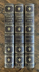 1914 GEORGE ELIOT LIFE LEATHER Letters  Journals Cross Three Volume 3 Dana Estes - Imagen 1 de 11