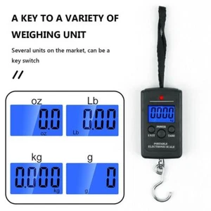 Digital Weighing Scale Luggage Scales Digital LCD Handheld Scale Hanging Hook - Picture 1 of 12