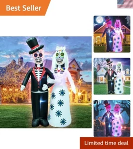 6 Feet Day of The Dead Couple Halloween Inflatable LED Lights Decor Outdoor I... - Picture 1 of 9