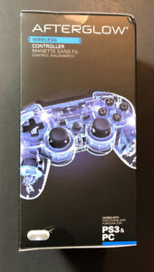 PDP Afterglow Blue Lighting Wireless Controller for PS3 / PC NEW