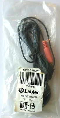 Labtec Model 7303 Wired Microphone, with 3.5mm Plug, New in it's Plastic Bag. - Image 1 of 3