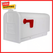 White Mailbox Deluxe Polybox Durable & Best Rust-proof Polymer Post Mounted