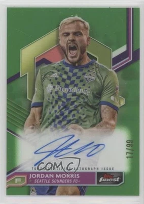 2023 Topps Finest MLS Auto Neon Green Refractor /99 Jordan Morris #A-MO Auto - Image 1 of 2