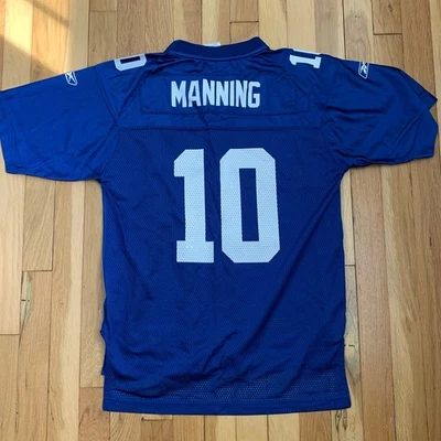 Youth Sz 14-16 Eli Manning No. 10 NY Giants NFL Rebook On Field Football Jersey  - Image 1 of 4