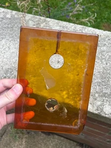 Vintage Phenolic Amber Bakelite Catalin Component Not Handle 217.6 Grams Rare - Foto 1 di 24
