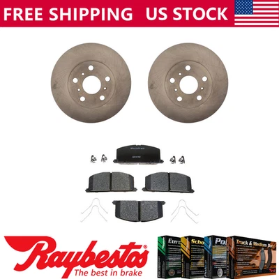 Front Kit Brake Rotors + Ceramic Pads & Hardware For 1991 Toyota Celica - Image 1 of 4