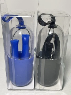 Silicone Travel Straw With Case & Cleaning Brush Reusable Black Blue New 2pk - Image 1 of 4