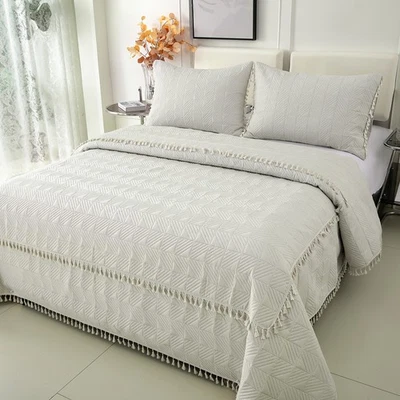 Juego de funda de cama artesanal de 3 piezas 1 funda de cama y 2 fundas de almohada, apta para la piel Foto 1 de 4