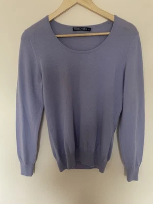 Jersey Woolovers Merino Cashmere azul lavanda púrpura cuello redondo para mujer talla M Foto 1 de 4