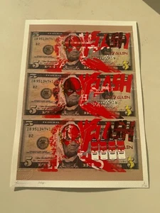 DEATH NYC ltd ed signed pop art print 45x32cm Flash 5 Dollar Bill US dollar - Picture 1 of 2