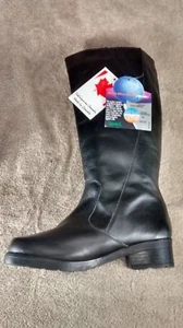 New Womens Leather Boots Black SIze 6 Jessica ,Style Gloria made in Canada - Picture 1 of 12