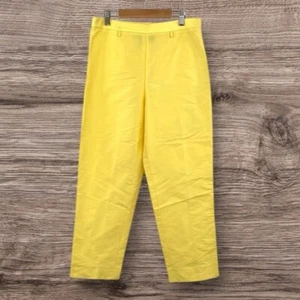 W by Worth Hose Damen 4 Highlighter gelb 100% Seide Classic Preppy Slim Fit - Bild 1 von 13