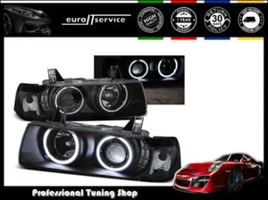 faros para BMW E36 1990-1999 sedán touring COMPACTO ojos de ángel negro LHD - Imagen 1 de 2