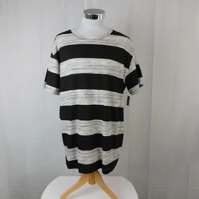 OT Revolution Men's Short Sleeve Cotton Blend Striped T-Shirt - Gray, 2XL #1553 - Image 1 of 3