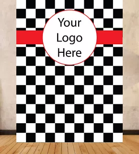Chequer Racing Finish Black White Squares PHOTO BACKDROP SCENE SETTER PRINT - Picture 1 of 1