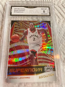 KAWHI LEONARD RAPTORS 2019 REVOLUTION SUPERNOVA # 5 GRADED 8 L@@@K - Picture 1 of 2