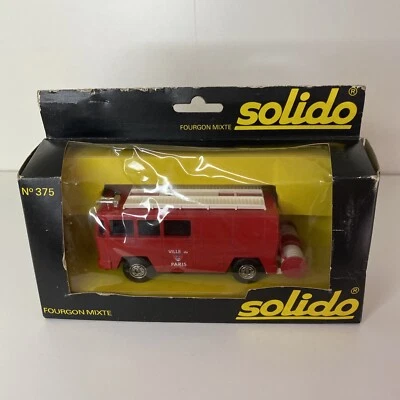 Solido Fourgon Mixte Pompier Ville De Paris Rouge 1/50 Métal Made In France  - Photo 1/4